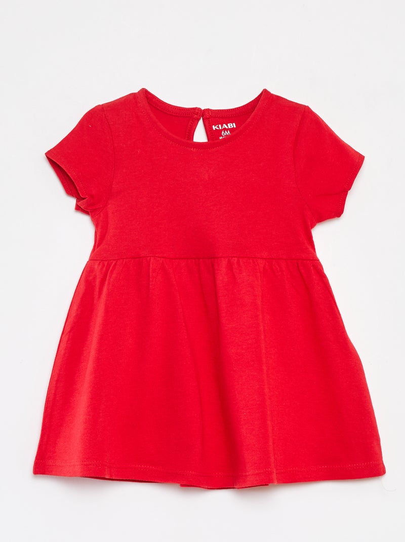 Pack de 2 vestidos de manga corta ROJO - Kiabi
