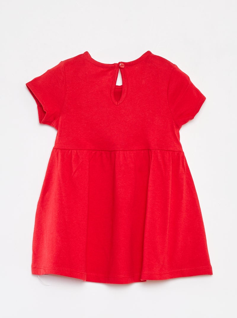 Pack de 2 vestidos de manga corta ROJO - Kiabi