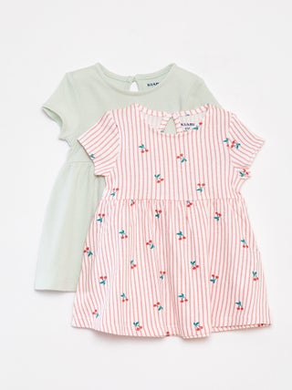 Pack de 2 vestidos de manga corta