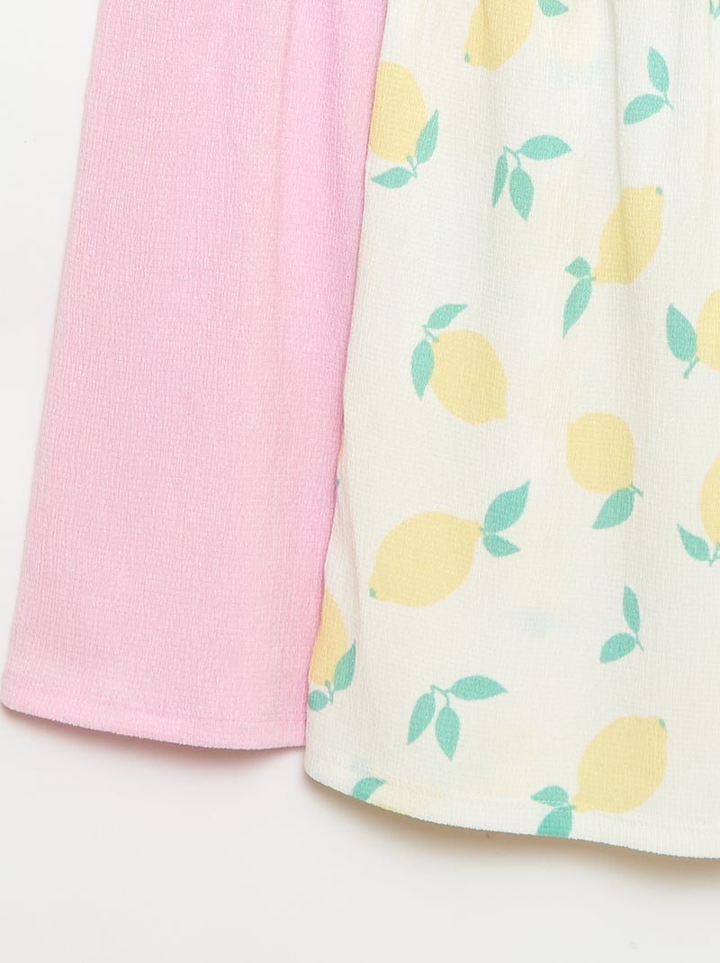 Pack de 2 vestidos de punto crepé Blanco - Kiabi
