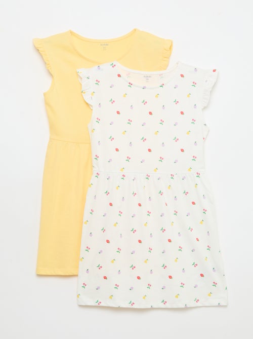 Pack de 2 vestidos de punto sin mangas con volantes - Kiabi