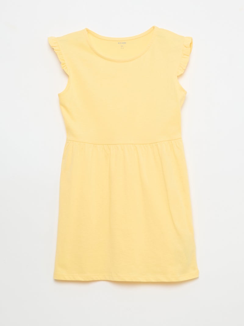 Pack de 2 vestidos de punto sin mangas con volantes Amarillo - Kiabi
