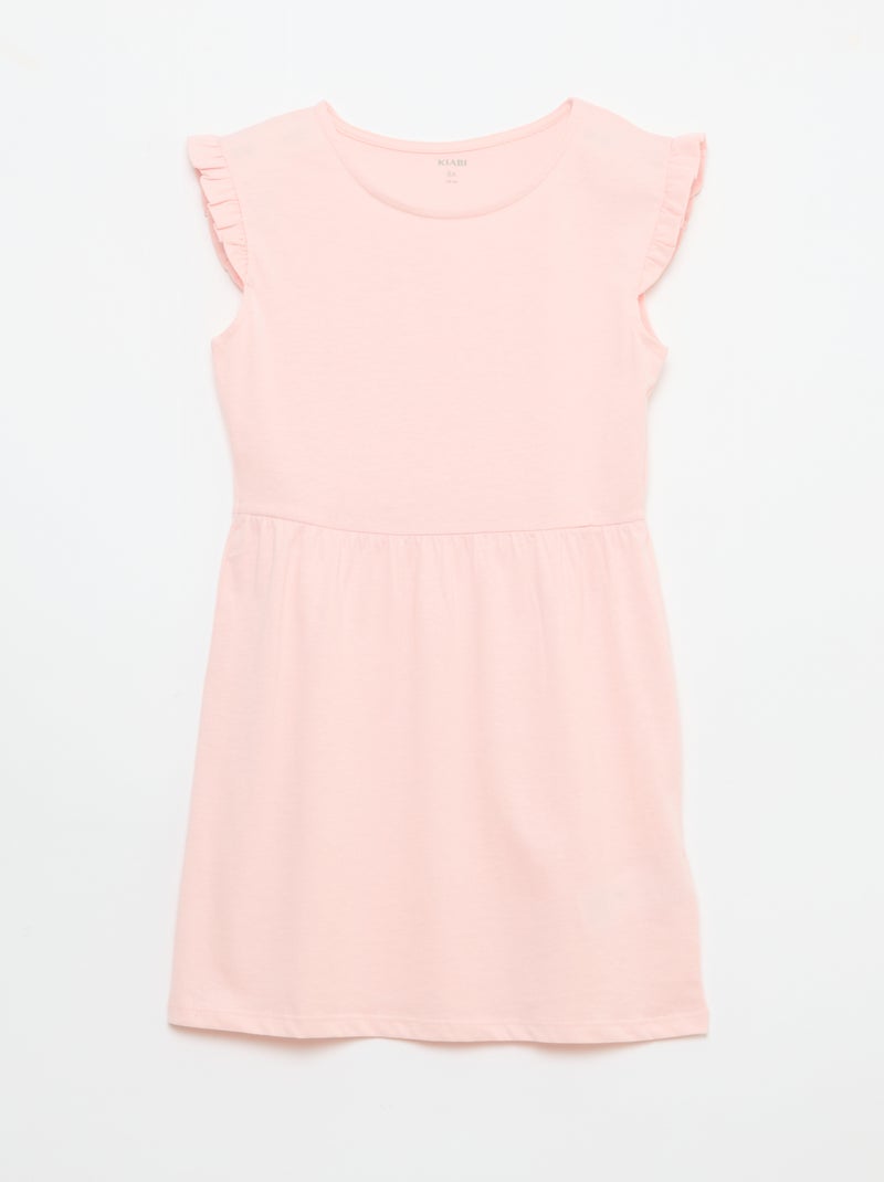 Pack de 2 vestidos de punto sin mangas con volantes Rosa - Kiabi