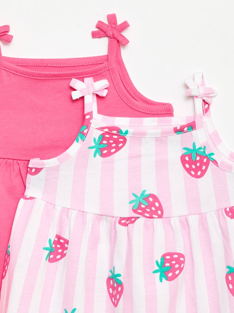 Pack de 2 vestidos de tirantes Amarillo - Kiabi