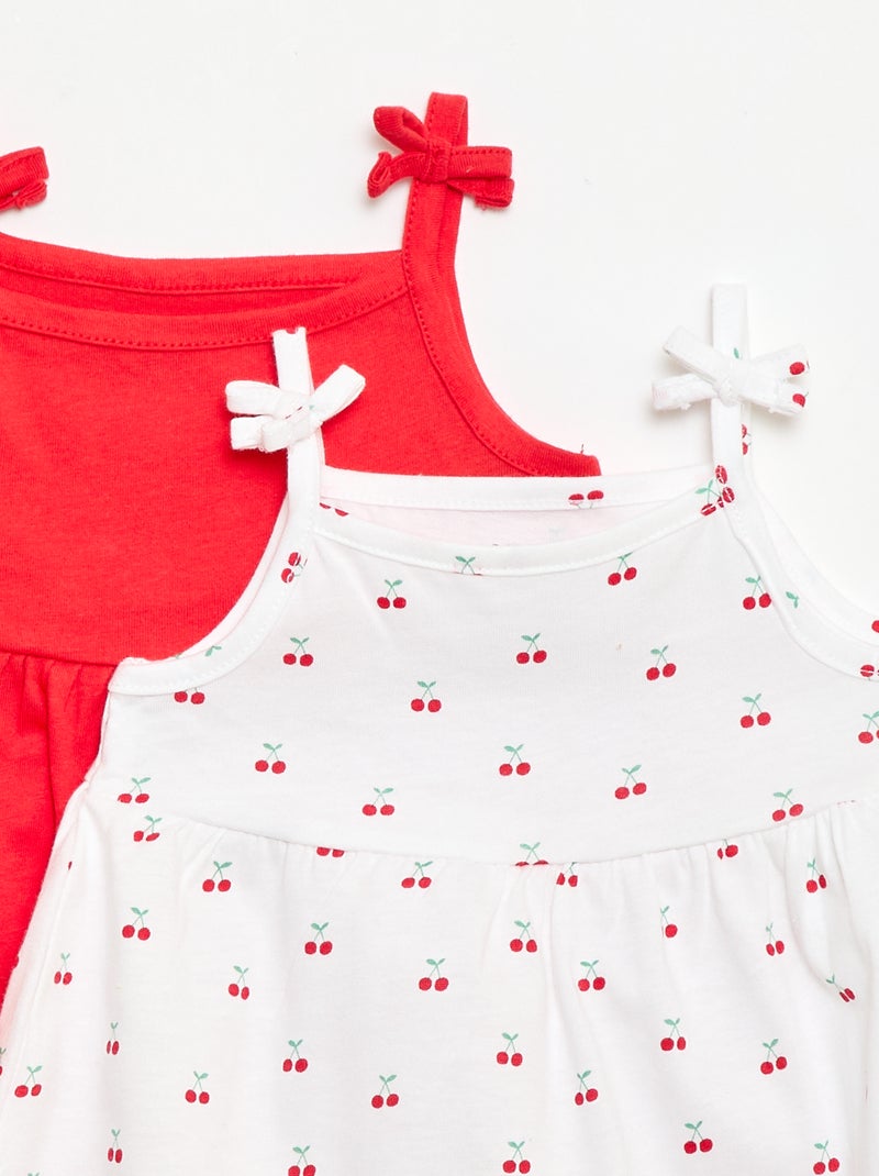 Pack de 2 vestidos de tirantes Blanco - Kiabi
