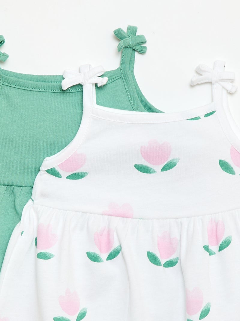 Pack de 2 vestidos de tirantes Blanco - Kiabi