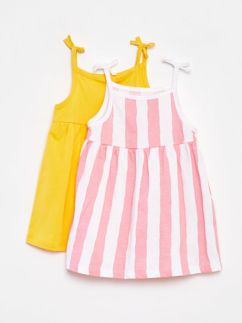 Pack de 2 vestidos ligeros de tirantes finos - 2 piezas AMARILLO - Kiabi