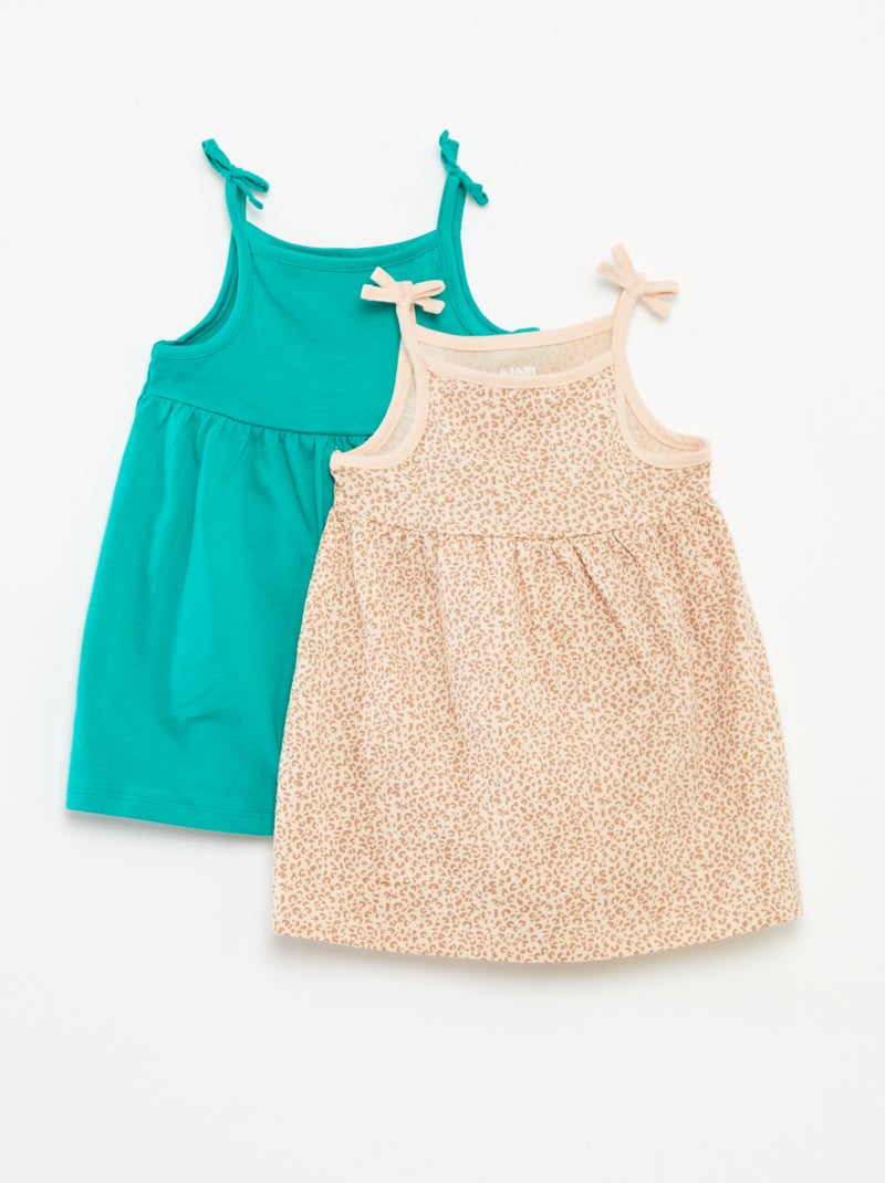 Pack de 2 vestidos ligeros de tirantes finos - 2 piezas BEIGE - Kiabi