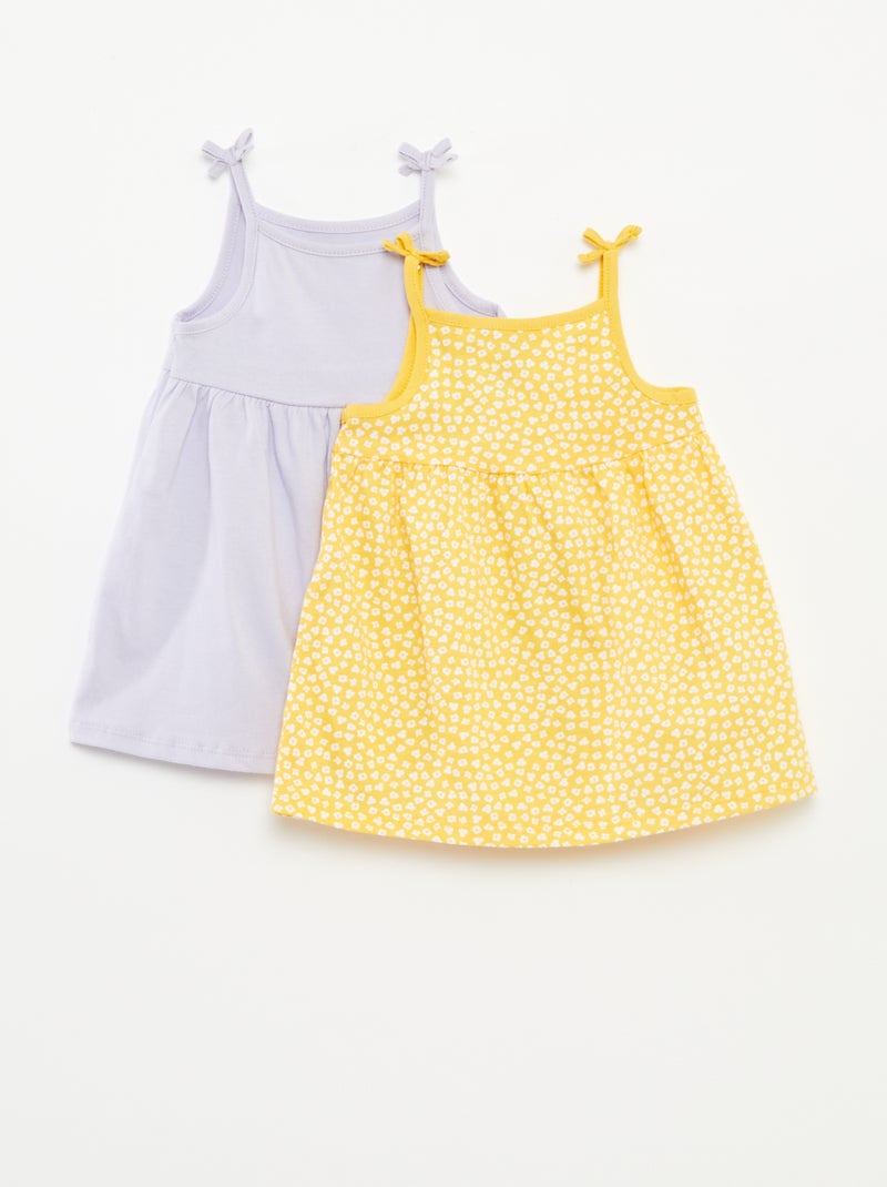 Pack de 2 vestidos ligeros de tirantes finos - 2 piezas PURPURA - Kiabi