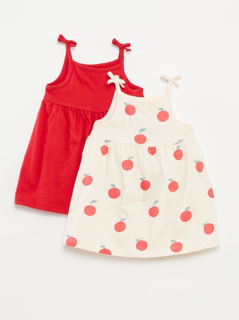 Pack de 2 vestidos ligeros de tirantes finos - 2 piezas ROSA - Kiabi