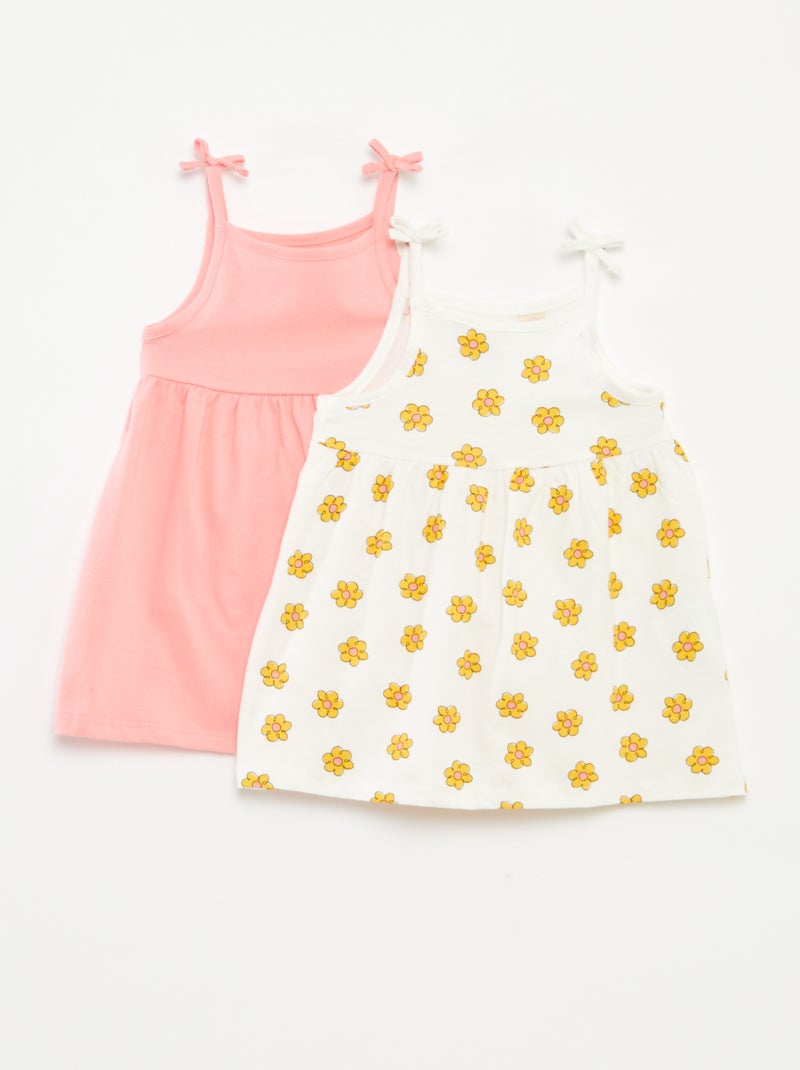 Pack de 2 vestidos ligeros de tirantes finos - 2 piezas ROSA - Kiabi
