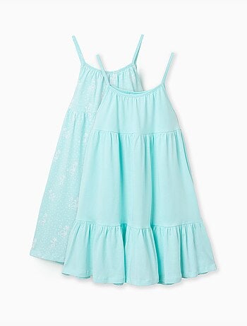 Pack de 2 vestidos sin mangas lisos/estampados