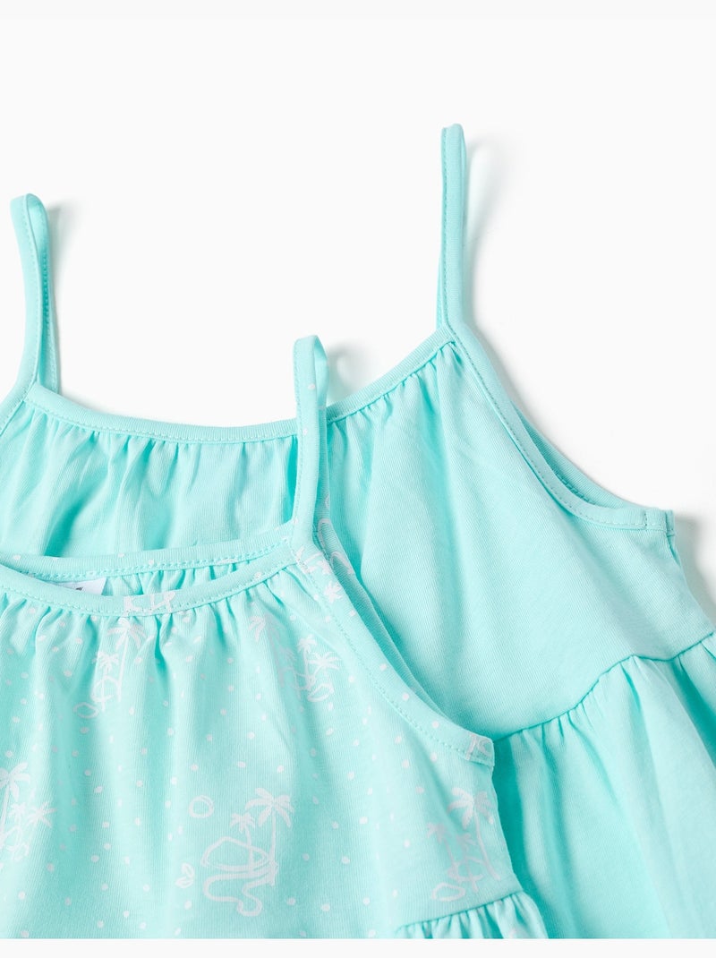 Pack de 2 vestidos sin mangas lisos/estampados Azul claro - Kiabi