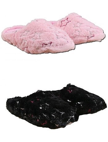 Pack de 2 zapatillas de casa mujer