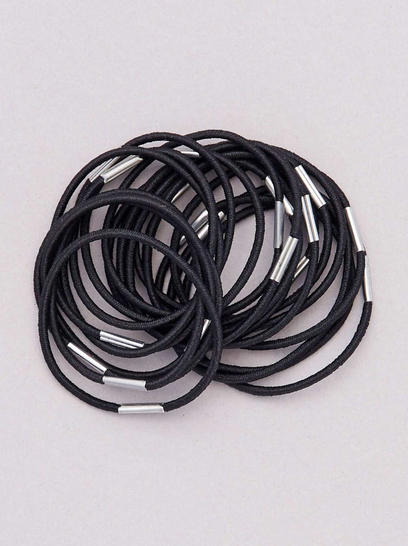 Pack de 20 gomas para el pelo NEGRO - Kiabi
