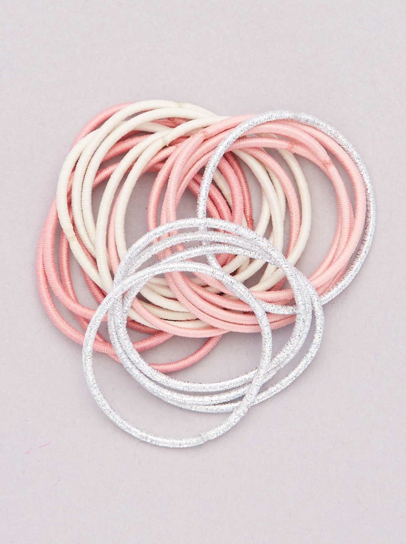 Pack de 20 gomas para el pelo ROSA - Kiabi