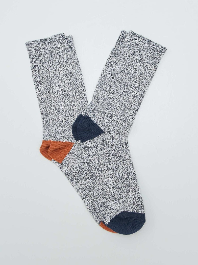 Pack de 2 pares de calcetines de punto AZUL - Kiabi