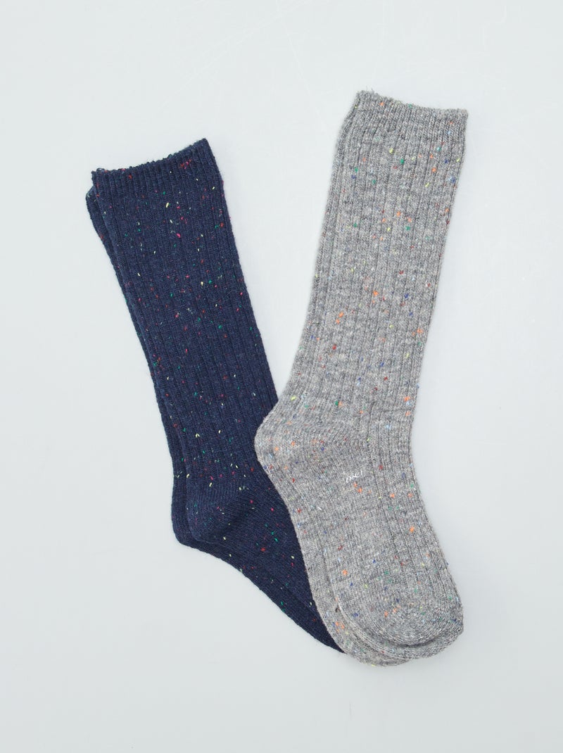 Pack de 2 pares de calcetines GRIS - Kiabi