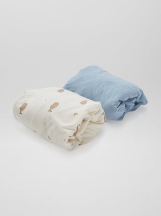 Pack de 2 sábanas bajeras de algodón