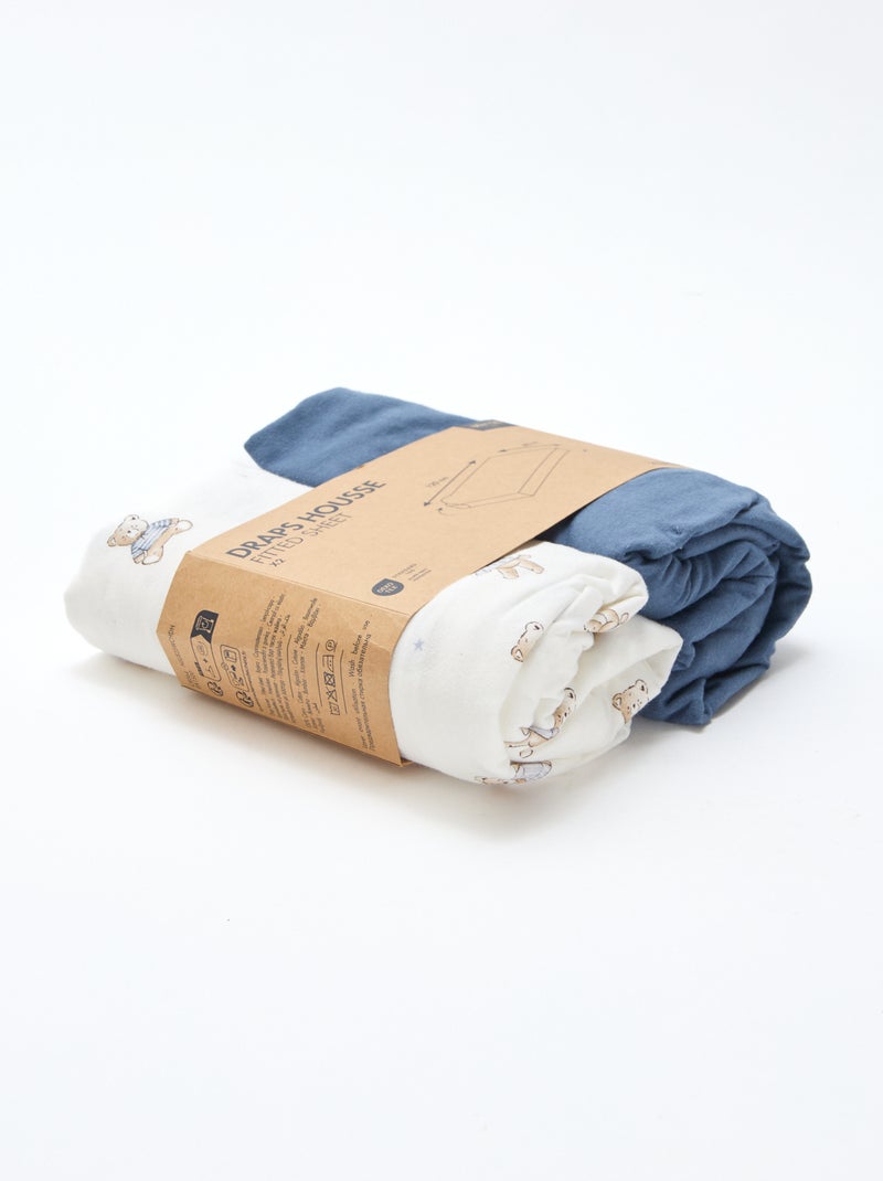 Pack de 2 sábanas bajeras de algodón Beige - Kiabi