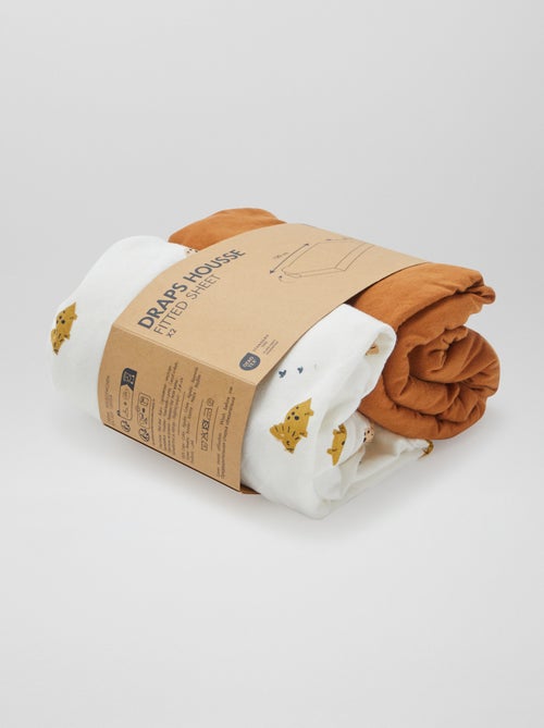 Pack de 2 sábanas bajeras de algodón - Kiabi