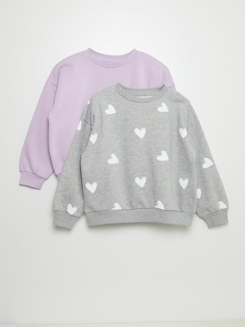 Pack de 2 sudaderas con cuello redondo GRIS - Kiabi