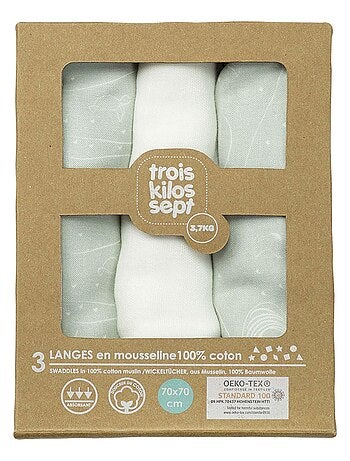 Pack de 3 arrullos OEKO-TEX® STANDARD 100