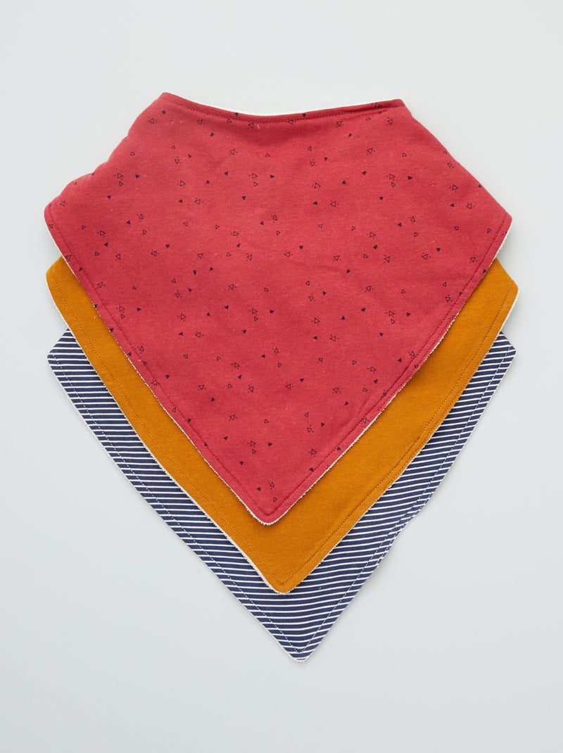Pack de 3 baberos bandana ROJO - Kiabi