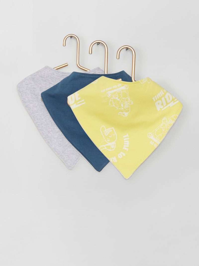 Pack de 3 baberos con forma de triángulo AMARILLO - Kiabi
