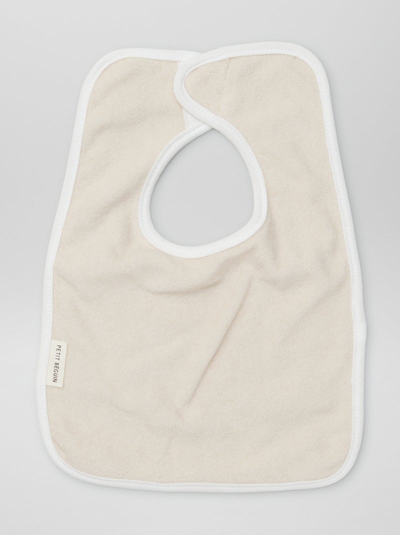 Pack de 3 baberos con velcro BEIGE - Kiabi