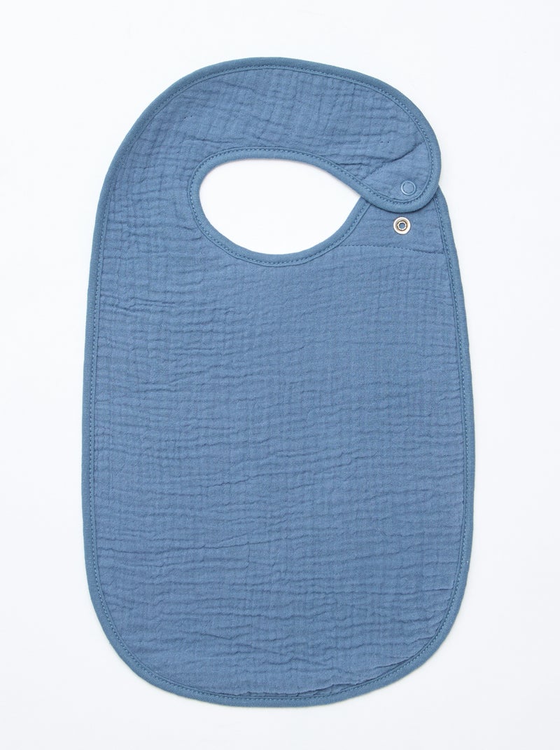 Pack de 3 baberos de gasa de algodón con forro de rizo Azul - Kiabi