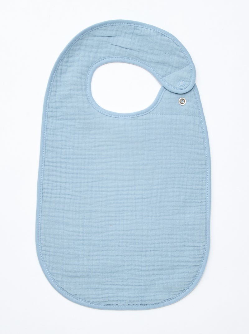 Pack de 3 baberos de gasa de algodón con forro de rizo Azul - Kiabi