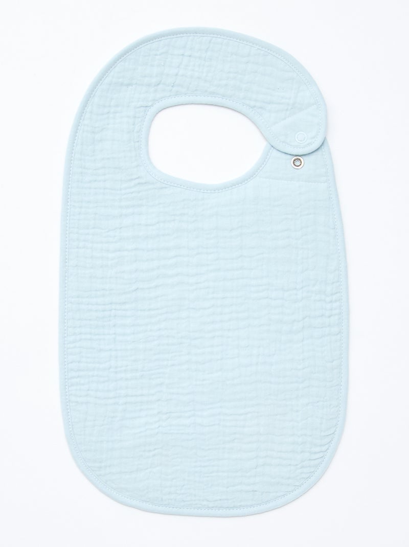 Pack de 3 baberos de gasa de algodón con forro de rizo Azul - Kiabi