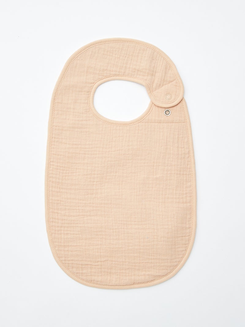 Pack de 3 baberos de gasa de algodón con forro de rizo AZUL - Kiabi