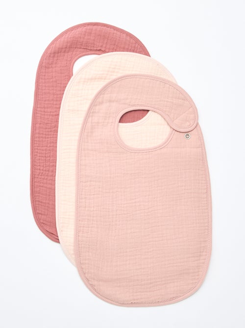 Pack de 3 baberos de gasa de algodón con forro de rizo - Kiabi