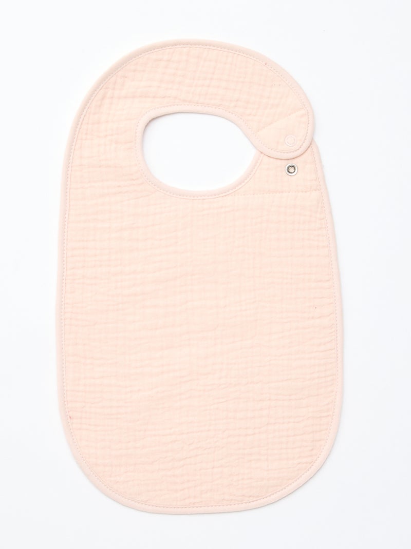 Pack de 3 baberos de gasa de algodón con forro de rizo Rosa - Kiabi