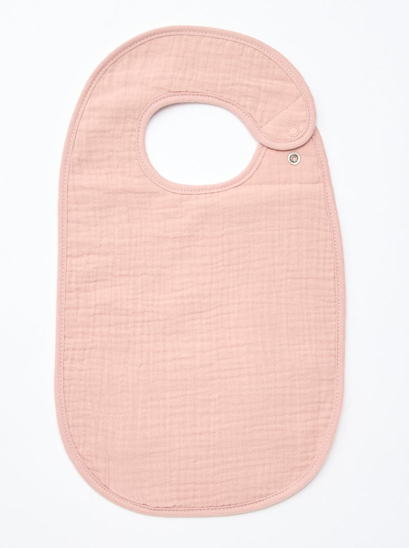Pack de 3 baberos de gasa de algodón con forro de rizo Rosa - Kiabi