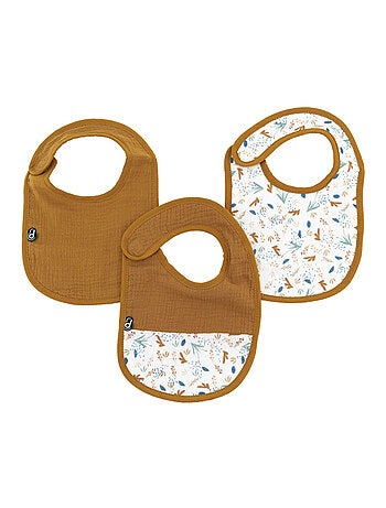 Pack de 3 baberos de muselina con motivos vegetales