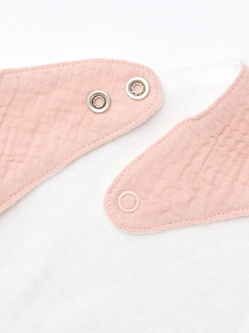 pack de 3 baberos para recién nacido en algodón Rosa - Kiabi