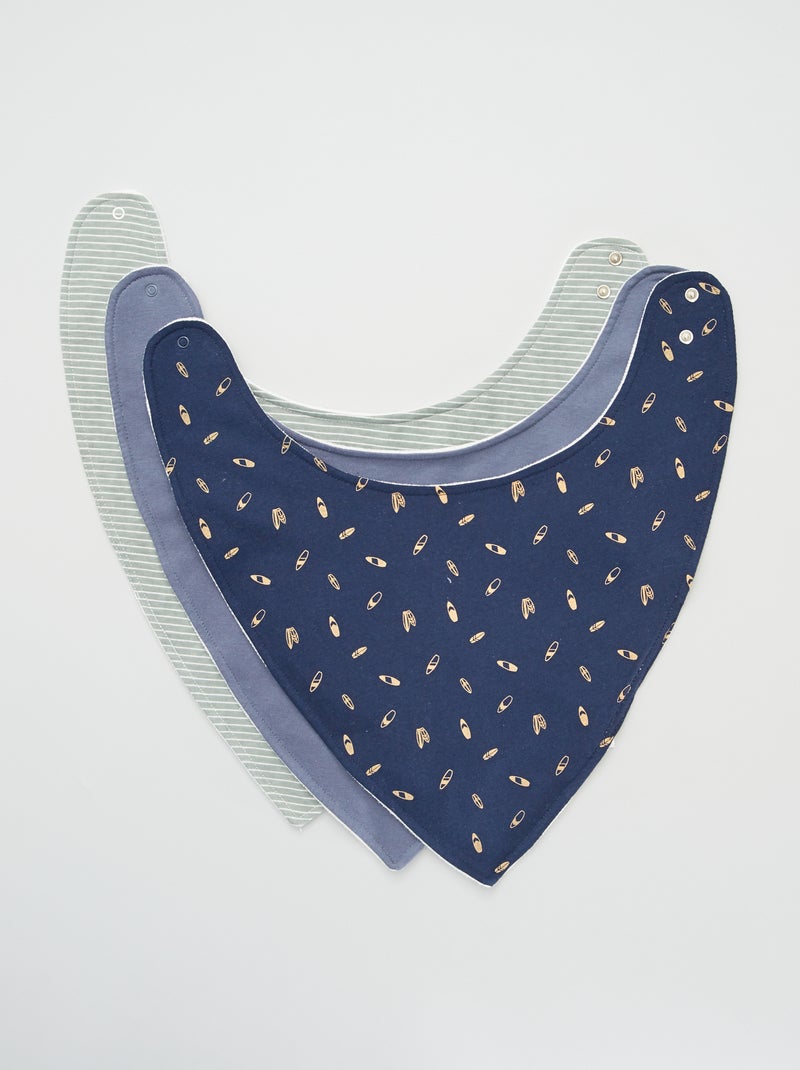 Pack de 3 baberos triangulares AZUL - Kiabi