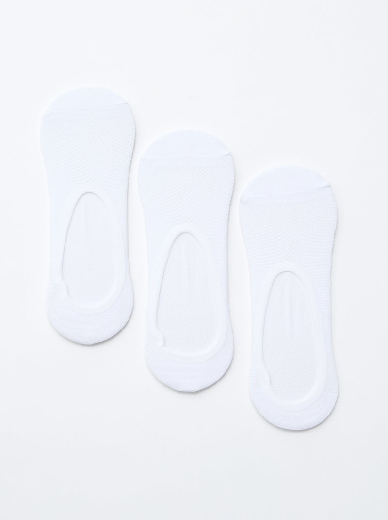 Pack de 3 bailarinas protectoras invisibles para pies Blanco - Kiabi
