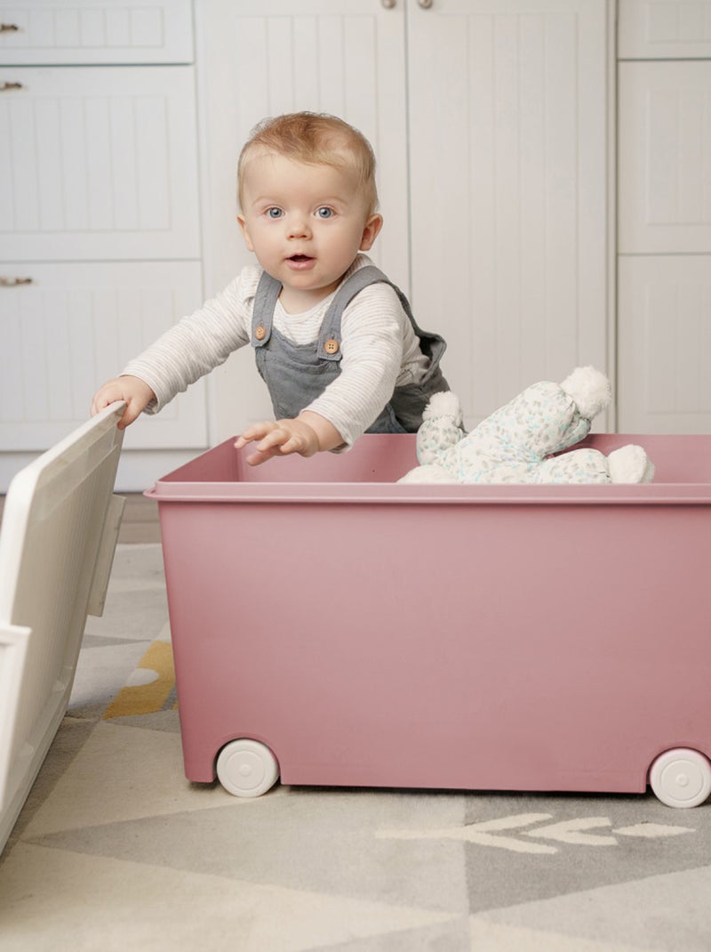 Pack de 3 baúles de almacenamiento con ruedas Thermobaby PLAYBOX medium Rosa - Kiabi