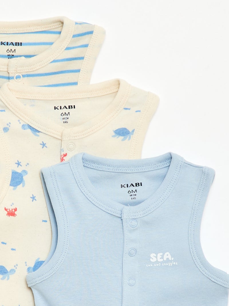 Pack de 3 bodies - 3 piezas Azul - Kiabi