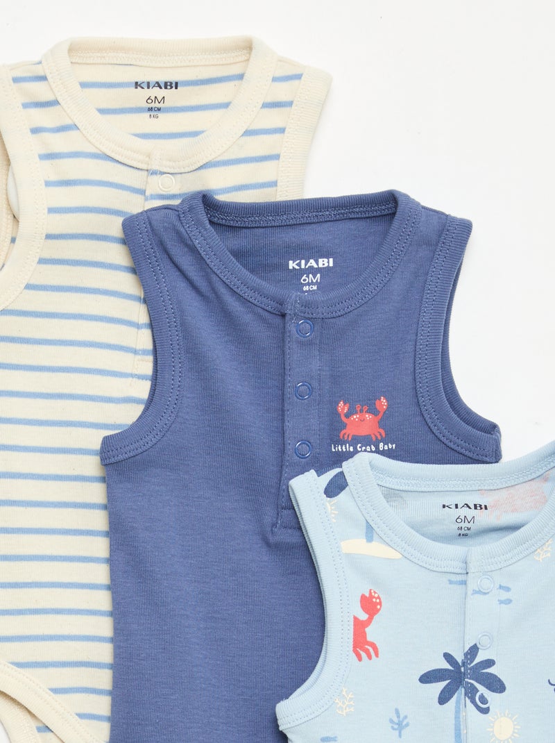 Pack de 3 bodies - 3 piezas Azul - Kiabi