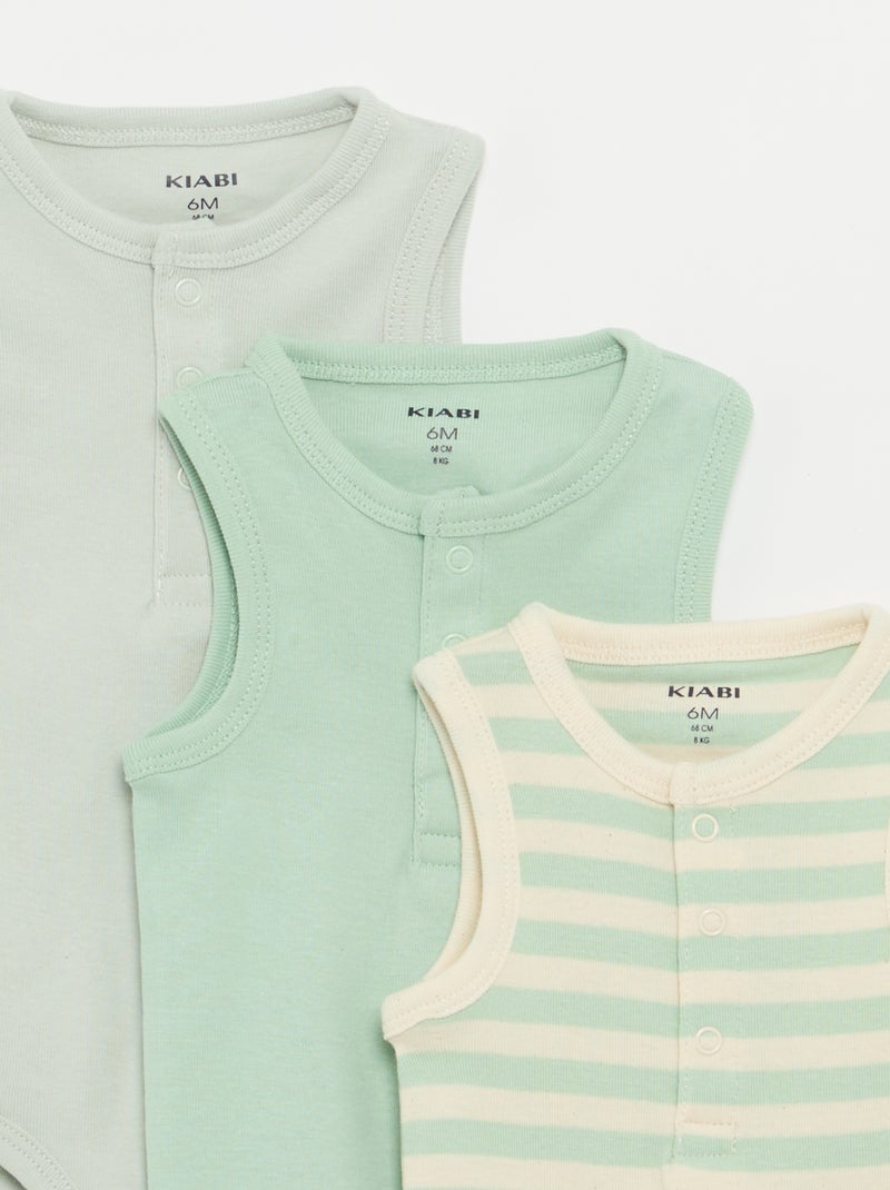Pack de 3 bodies - 3 piezas Verde - Kiabi