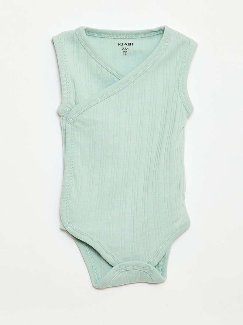 Pack de 3 bodies acanalados Verde - Kiabi