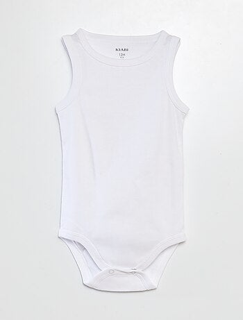 Pack de 3 bodies blancos con tirantes anchos