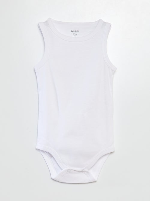 Pack de 3 bodies blancos con tirantes anchos - Kiabi