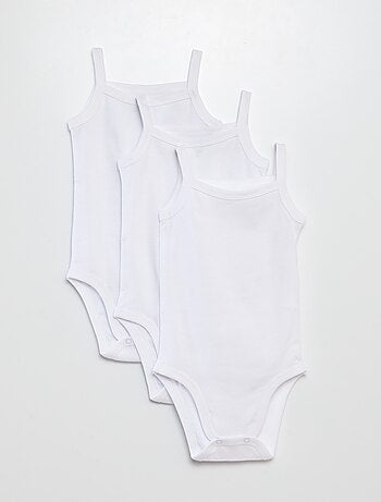 Pack de 3 bodies blancos de tirantes finos