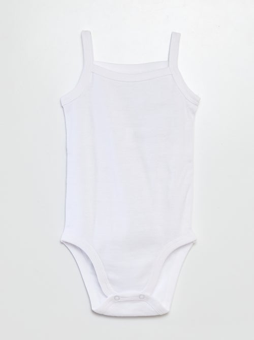 Pack de 3 bodies blancos de tirantes finos - Kiabi